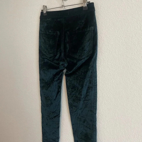 Free People Sweet Jane Velvet Jeans Green Womens Skinny Size 25 - Picture 4 of 9